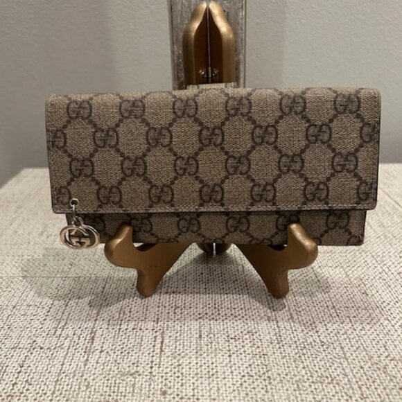 Gucci GG Supreme Monogram Continental Flap Wallet Beige - Picture 2 of 8